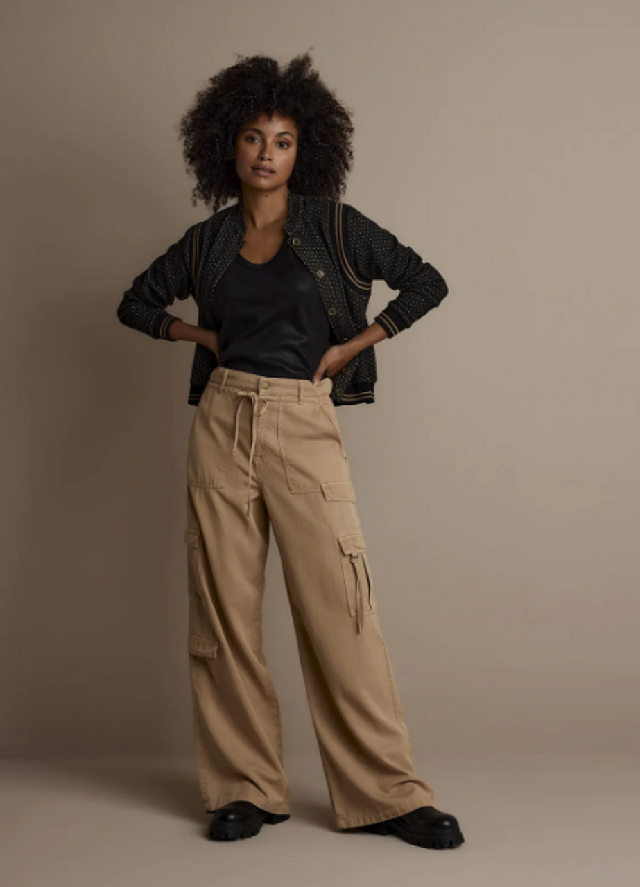 【Anyone more】Barun Golden Cargo Maxi Wide Pants SU PANT WIDE LEG CARGO IN TWILL TAN - X&O Boutique