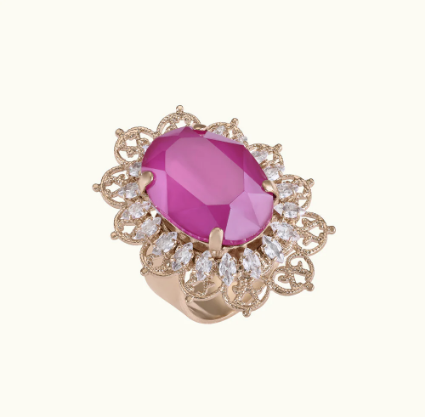 AH RING COCKTAIL MEDIUM OVAL IN ASSORTED COLORS - X&O Boutique