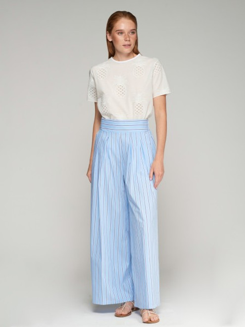 MARIAN WIDE LEG BLUE STRIPE PANT