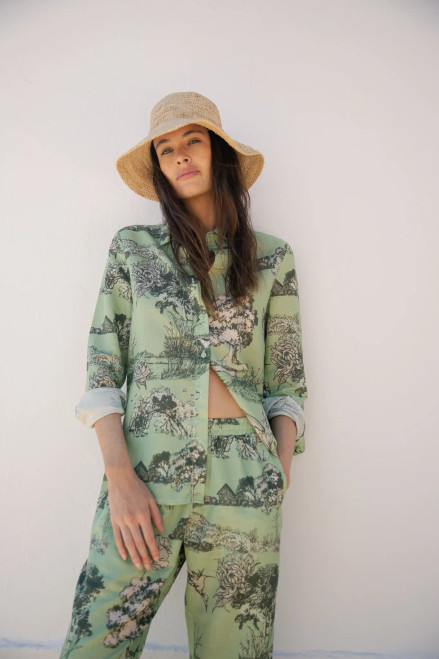 THAILAND PRINT POPLIN SHIRT