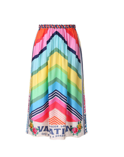 ALEXA SKIRT - VACATION RAINBOW PRINT
