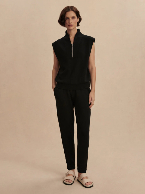 LORETTA HALF ZIP SLEEVELESS SWEATSHIRT