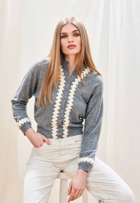 TWISTED RIBBON CASHMERE CARDIGAN TWISTED RIBBON CASHMERE CARDIGAN