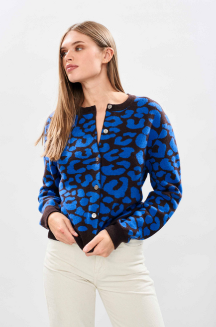 LEOPARD PRINT MERINO WOOL CARDIGAN LEOPARD PRINT MERINO WOOL CARDIGAN