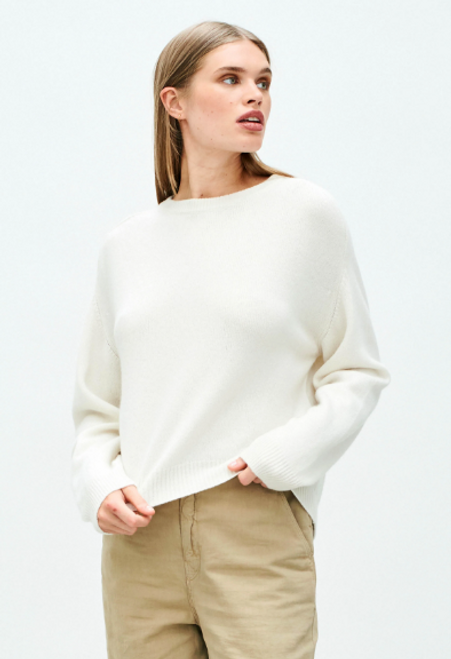 OVERSIZED CASHMERE SWEATER - GREEN, IVORY OVERSIZED CASHMERE SWEATER - GREEN, IVORY