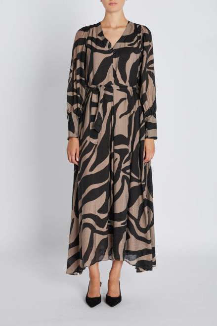 GANJAES ZEBRA PRINT MIDI DRESS