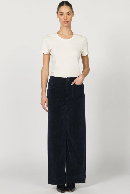 AUDREY WIDE LEG CORDUROY - BLACK IRIS