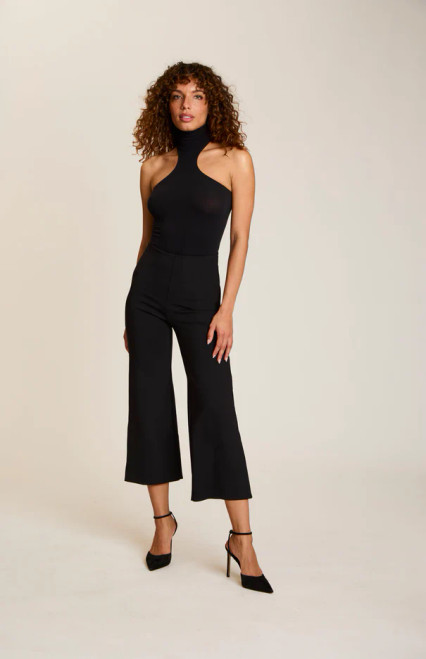 NEOPRENE CROPPED WIDE LEG PANT
