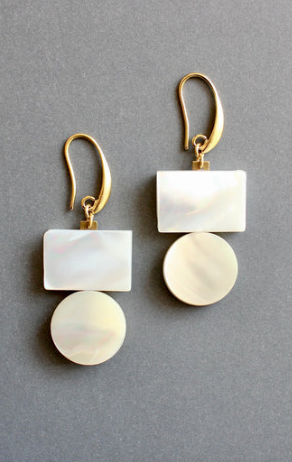 Mother of Pearl Geometric Earring