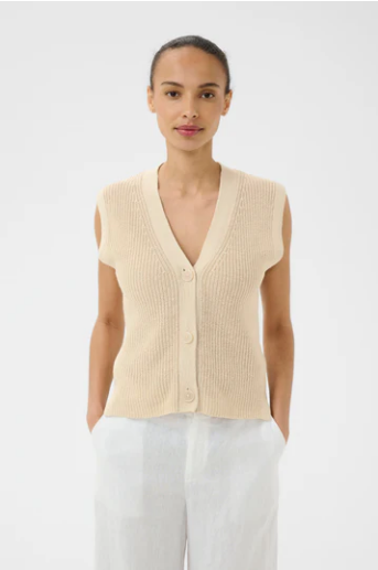 BATILDA V KNIT RIBBED VEST