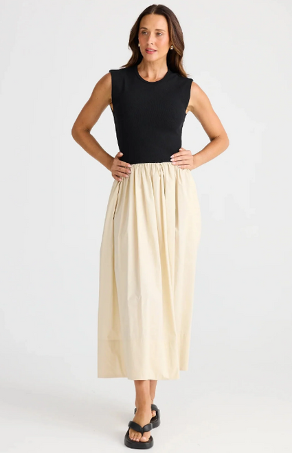 DAPHNE BLACK AND IVORY DRESS