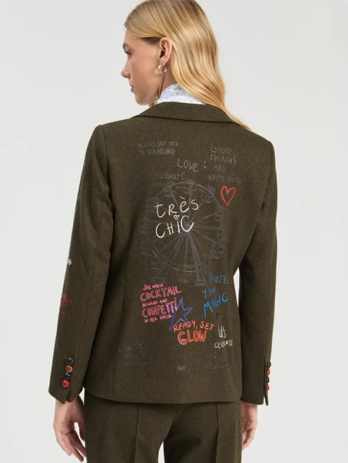 HELEN GRAFITTI BLAZER IN GREEN