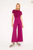 PONTE KNIT WIDE LEG PANT - FUCHSIA