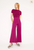 PONTE KNIT WIDE LEG PANT - FUCHSIA
