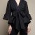 LEAH POPLIN WRAP BLOUSE - BLACK, WHITE