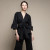 LEAH POPLIN WRAP BLOUSE - BLACK, WHITE
