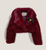 MME JACKET MINKY WAISTCOAT IN BURGUNDY FAUX FUR WITH BOW