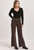 FIONA HI RISE WIDE LEG - BROWN TWILL