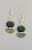Black Agate and Brass Earring