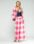 PINK GINGHAM PLEATED TROUSER