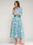 GREEN AND BLUE TROPICAL PRINT DRESS