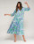 GREEN AND BLUE TROPICAL PRINT DRESS