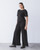 PONTE KNIT STANDARD WIDE LEG PANT - BROWN, BLACK