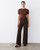 PONTE KNIT STANDARD WIDE LEG PANT - BROWN, BLACK