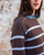 SAUSALITO CASHMERE STRIPED SWEATER - BROWN, TAN