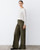 SUEDE STRETCH WIDE LEG PANT IN OLIVE