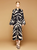 MME DRESS PALM BEACH ZEBRA IN BLACK AND WHITE LONG SLEEVE MAXI