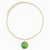 ROUND PENDANT WITH GREEN MOHAVE TURQ AND GOLD LINK NECKLACE
