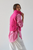 ROMY QUILTED SLEEVELESS VESST WITH REMOVABLE HOOD - HOT PINK/ORANGE