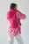 ROMY QUILTED SLEEVELESS VESST WITH REMOVABLE HOOD - HOT PINK/ORANGE
