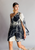 OFF SHOULDER BLACK AND WHITE PRINT DRESS