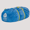 Sierra Designs Full Moon 3 tent, shown packed in blue storage bag