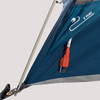 Close up of Sierra Designs Crescent 2 tent, showing pass-through for electrical cord