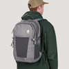 Man wearing the Sierra Designs Yuba Pass backpack, Gray, rear view