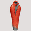 Sierra Designs Mobile Mummy 15 sleeping bag, orange, front view, partially unzipped