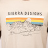 Close up of man wearing  Rainy Day Sierra Brand Tee