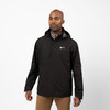 Black - Sierra Designs Men's Hurricane Rain Jacket, front view, hood up