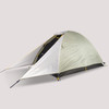 Sierra Designs Lost Coast 2 tent, front/side view, with fly attached