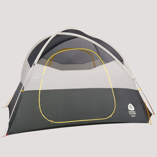 Sierra Designs Nomad 6 tent, white/gray, front view, with no fly