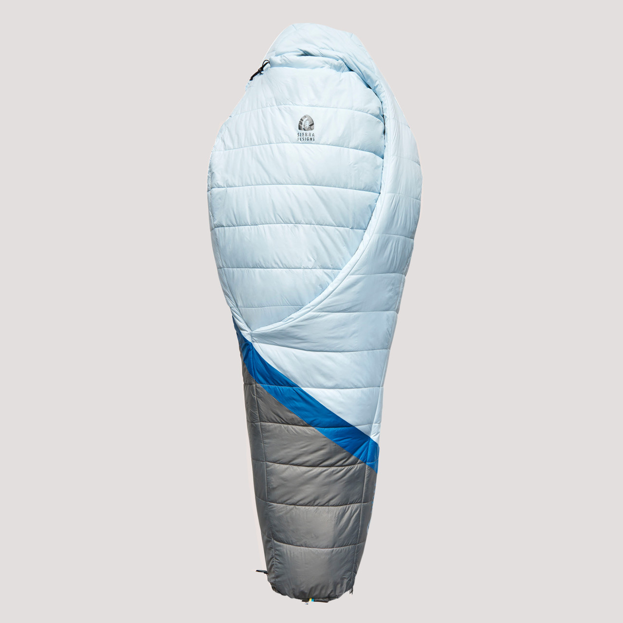 Sierra Designs Women's Night Cap 20 sleeping bag, blue, front view, partially opened