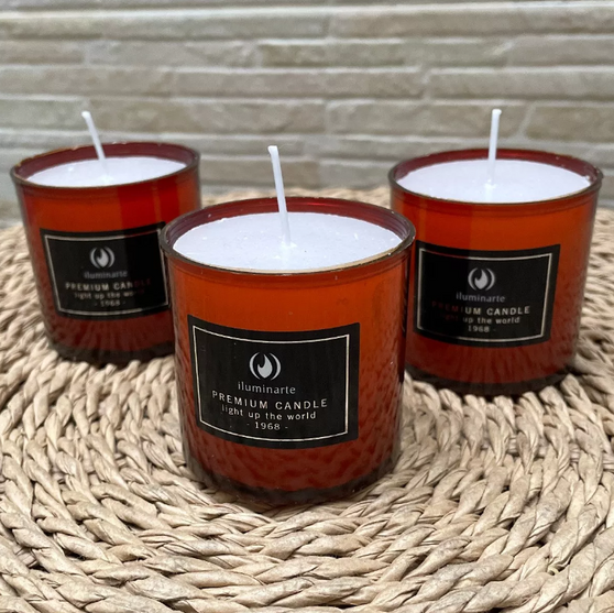 Set 3 Vela Ecologicas Neutras Con Vaso Reutilizable Regalo
