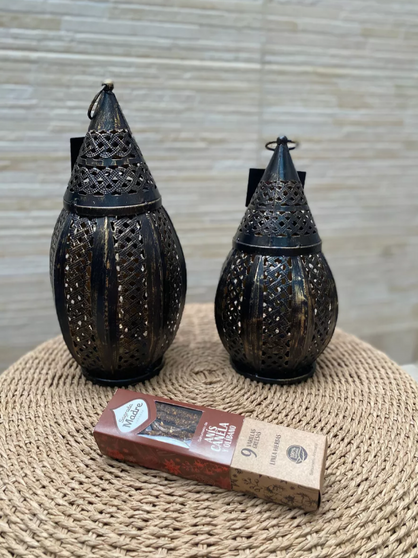 Juego Hindu De Fanales - Porta Velas Importado De India