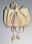 Bolsa Cuero Cabritilla P/ Runas Talismanes Gemas 24cm Nude