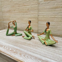Set 3 X Figuras Yoga Resina 3 Posiciones