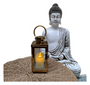 Fanal Dorado 20cm Porta Vela Farol Decoracion Import Oriente