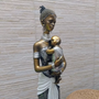 Estatuilla Africana Con Bebe 90 Cm Artesanal Resina Oriente
